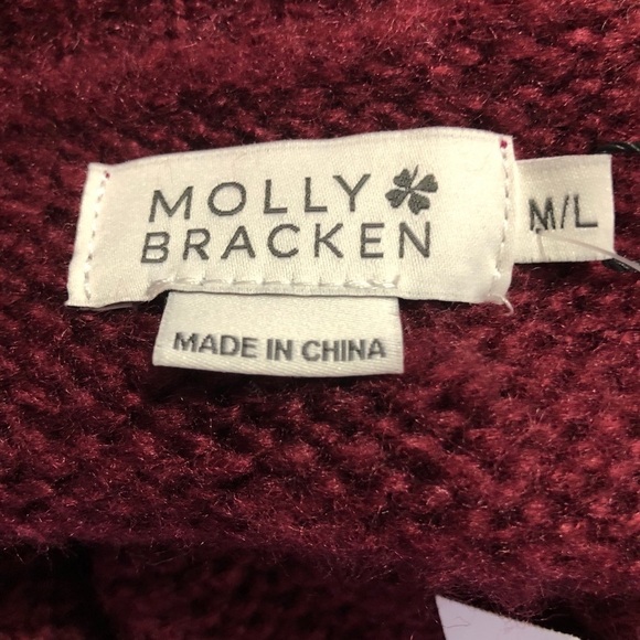 Molly bracken color  block red sweater SZ M/L NWT - Picture 2 of 10